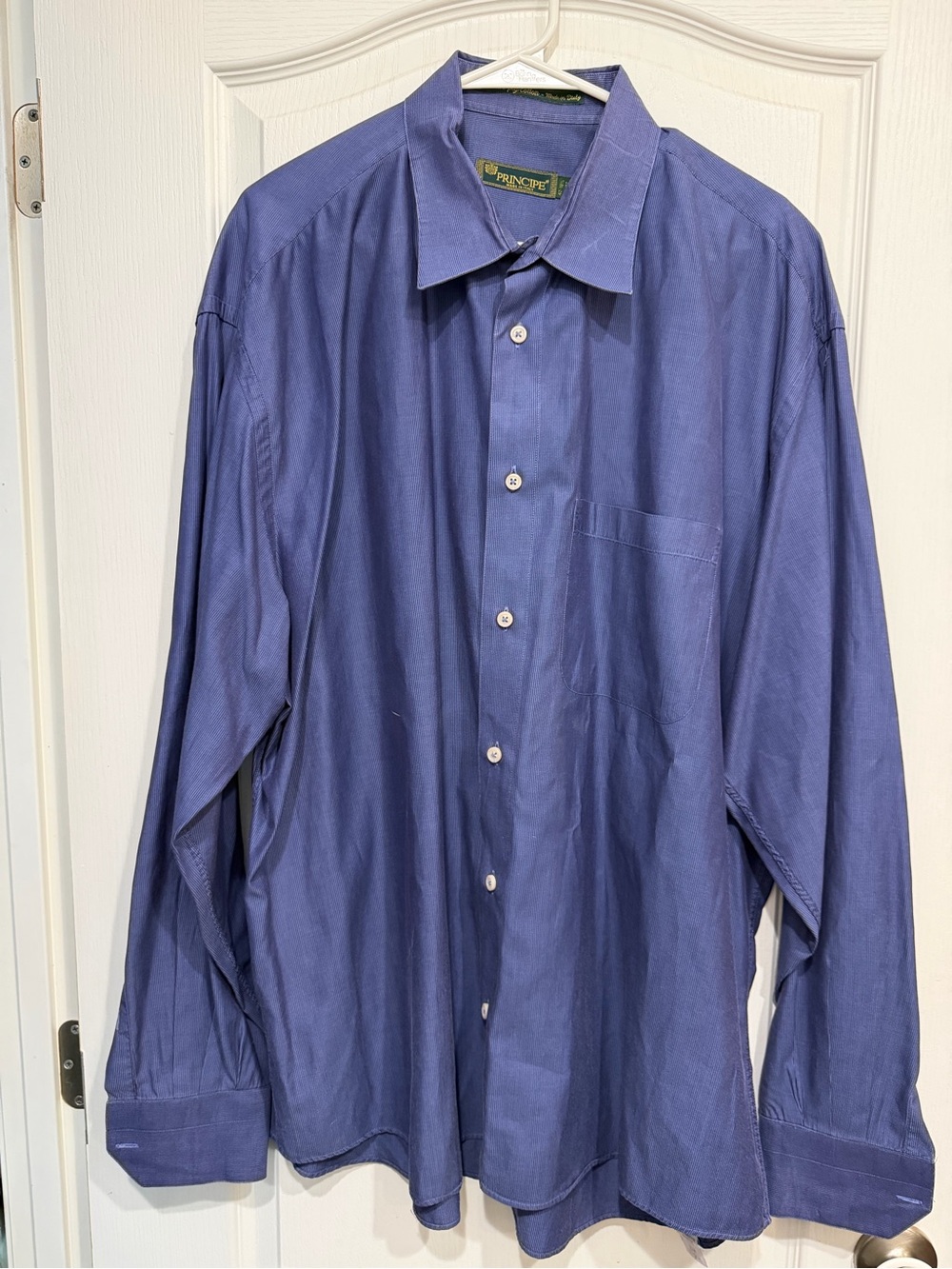 Prince Men's Long-Sleeve Dress Shirt — Deep Indigo Blue